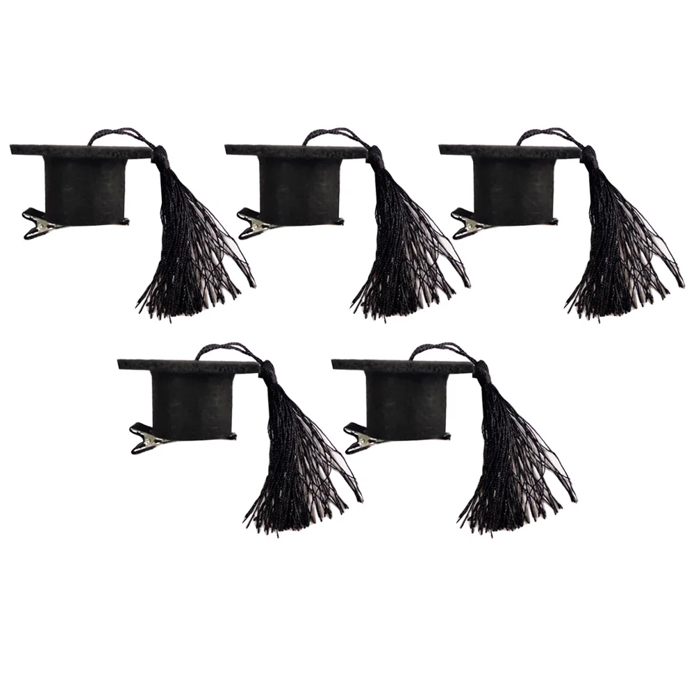 

5 Pcs Doctoral Hairpins Graduation Cap Clip Tassel Party Accessories Durable Elegant Design Decorative Barrettes Hair Care
