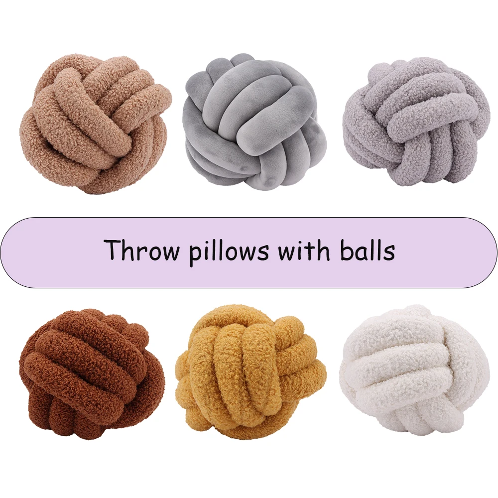 24cm/9,45 in geknoteten Ball Kissen Plüschtiere lustige Form Plüsch Puppe Kissen nach Hause Plüsch Ornament Spielzeug für Kinder Geburtstags geschenke