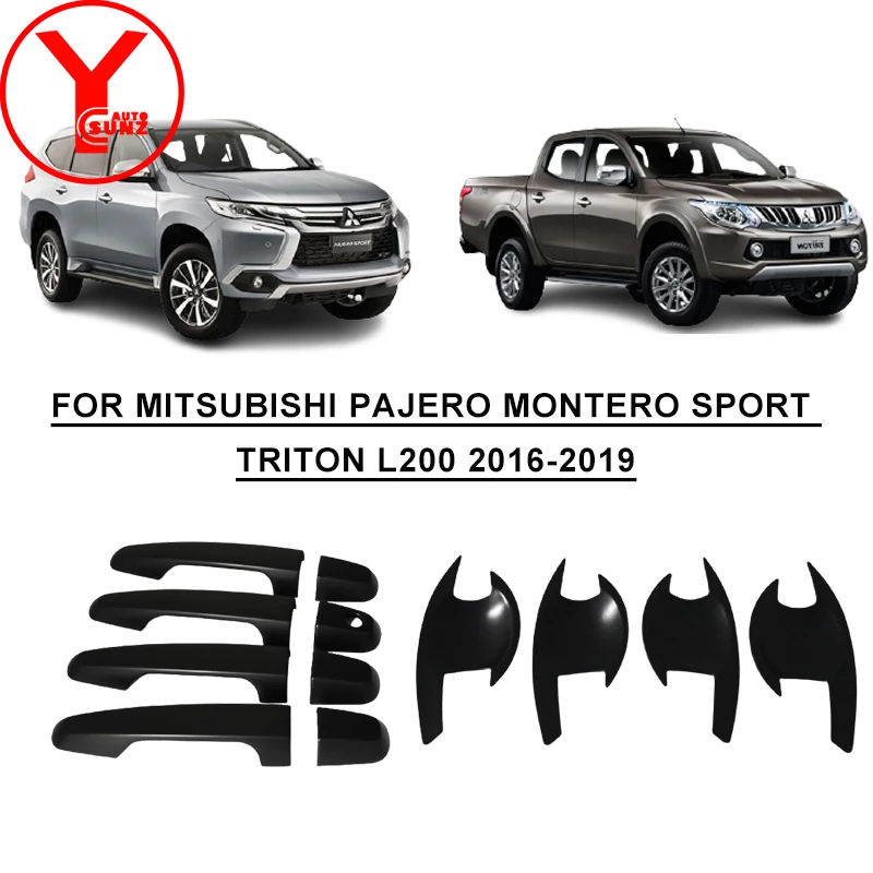 

Car Accessories Door Handle Cover Side Car Handle Insert For MITSUBISHI PAJERO SPORT Shogun L200 Triton 2016 2017 2018 2019
