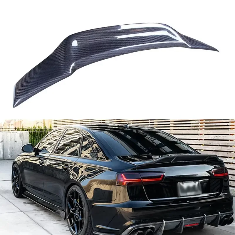 Carbon Fiber Type R Rear Spoiler for Audi A6 C8 2019+ Sedan Duck Tail Wing Trunk Lip Auto Parts Accessories