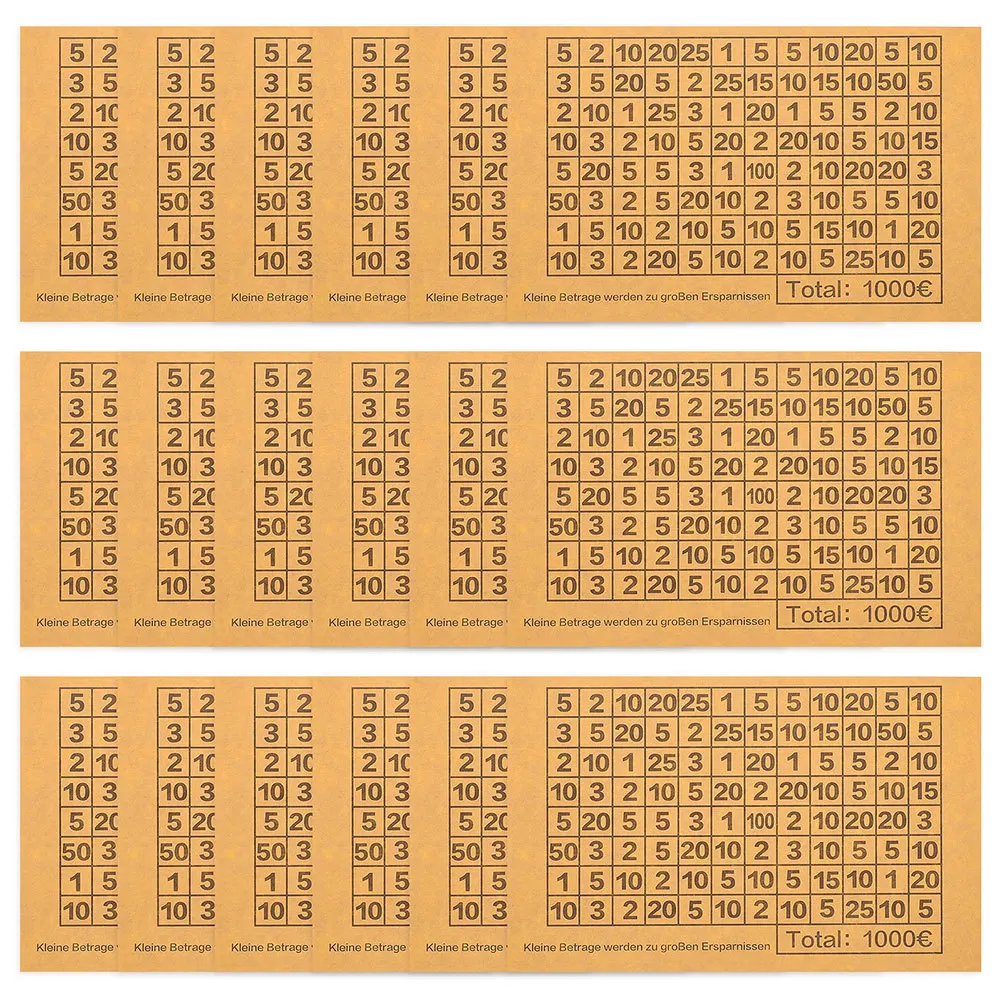 50 Stuks Munt Besparingen Sticker 5000 Beige Geldbesparende Uitdaging Levert Cash Jar Zelfklevende Nummer Etiketten Voor Piggy