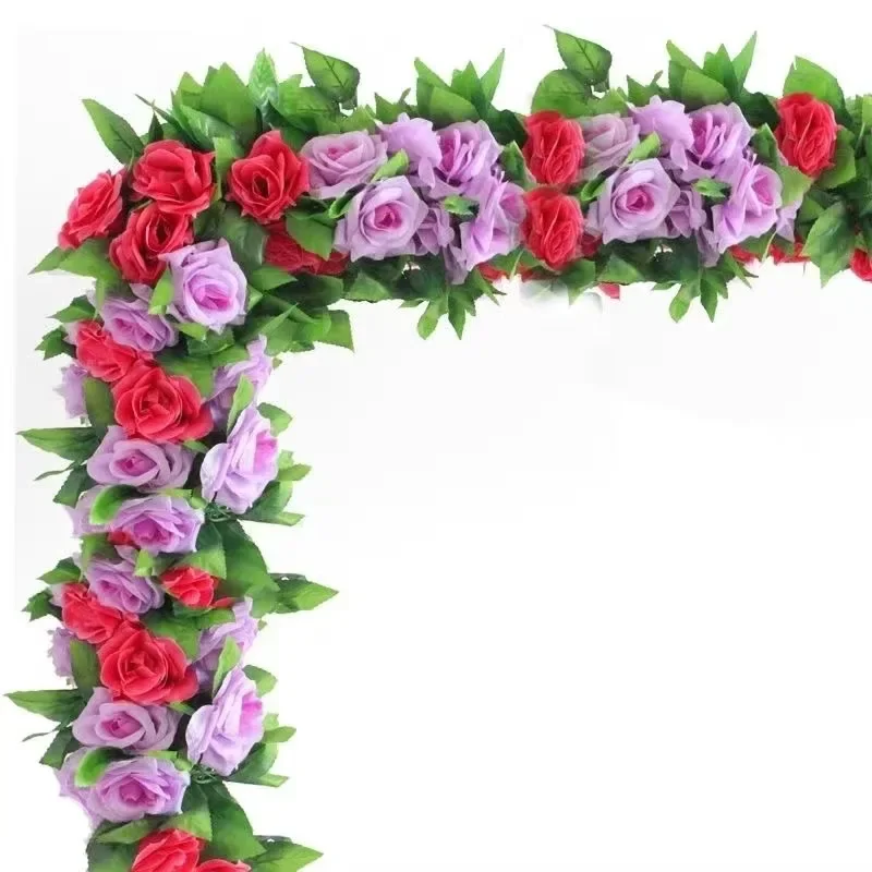 240Cm Artificial Flowers for Decoration Garland Plants Fake Vine Rose Flowers String Creeper Wedding Decoration Party Home Decor