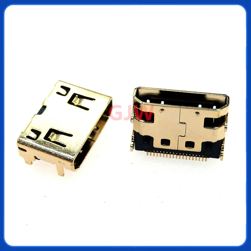 100pcs Mini HDMI-compatible Female Connector SMD 19 pin Reflow Solderable Right Angle Surface Mound PCB Rohs Receptacle