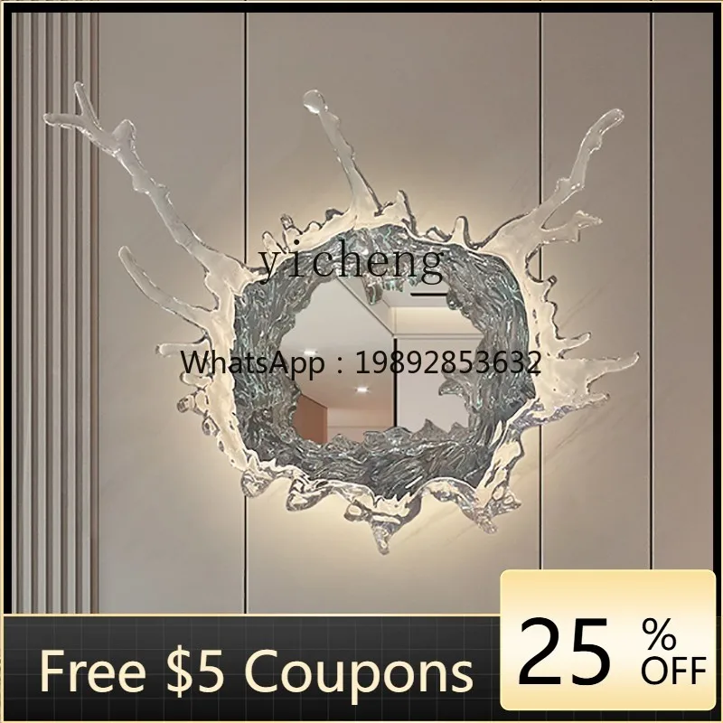 D4-2  Art Ruishui Mirror Living Room Entrance Decorative Splash Dressing Mirror Hotel Villa Atmosphere