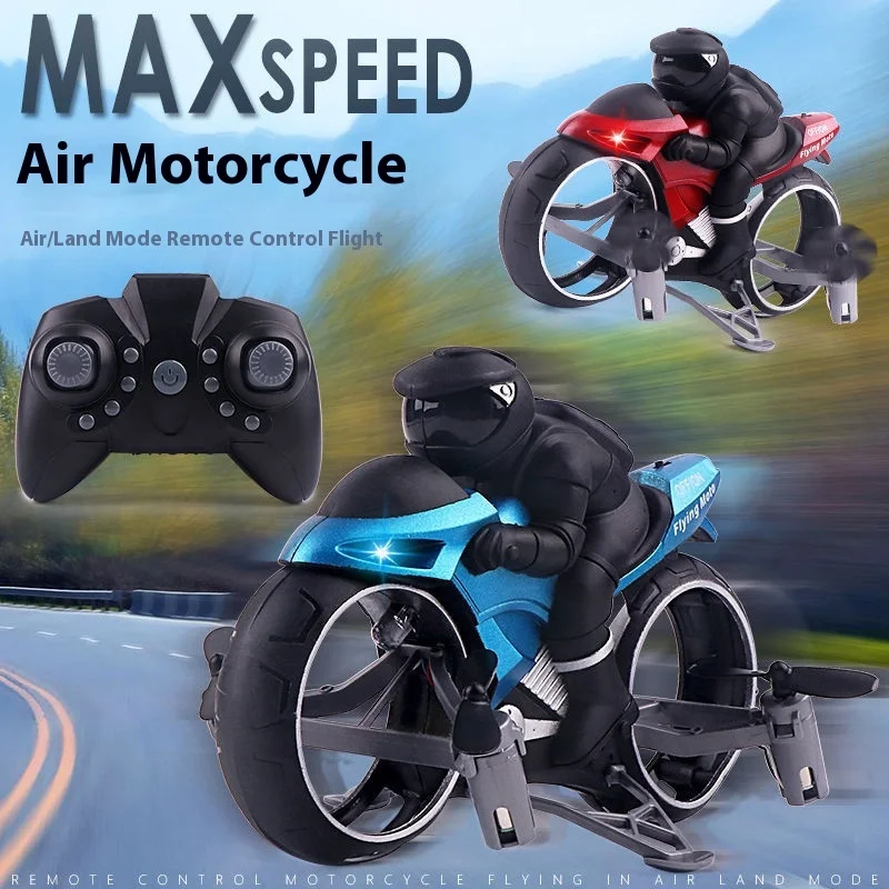 La motocicleta voladora con Control remoto de doble uso Land-Air volará, motocicleta pequeña, juguetes para niños Douyin, el mismo modelo, coche volador de aire