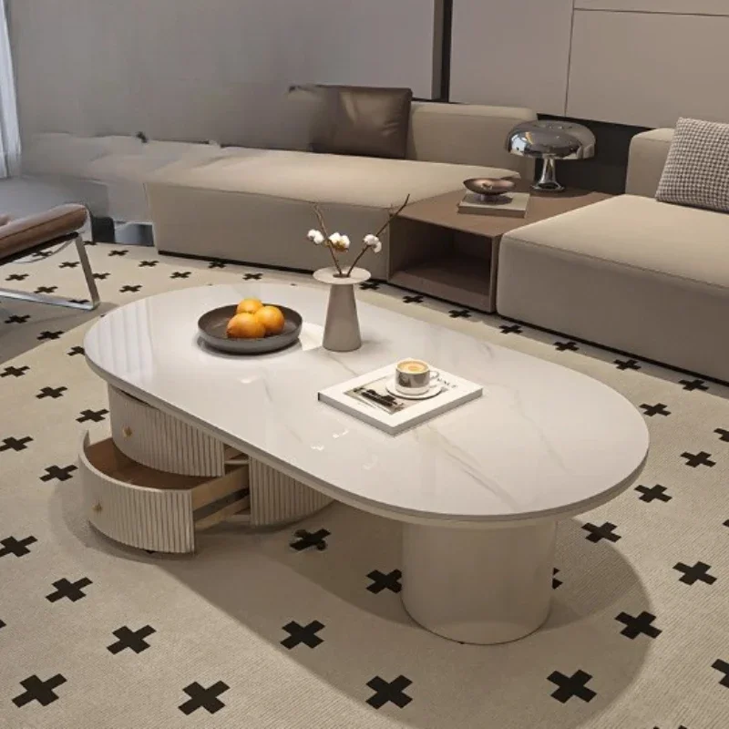 Aesthetic White Coffee Table Flower Design Luxury Living Room Coffee Table Low Desk Korean Writing Mesa AuxiliarUnique Furniture