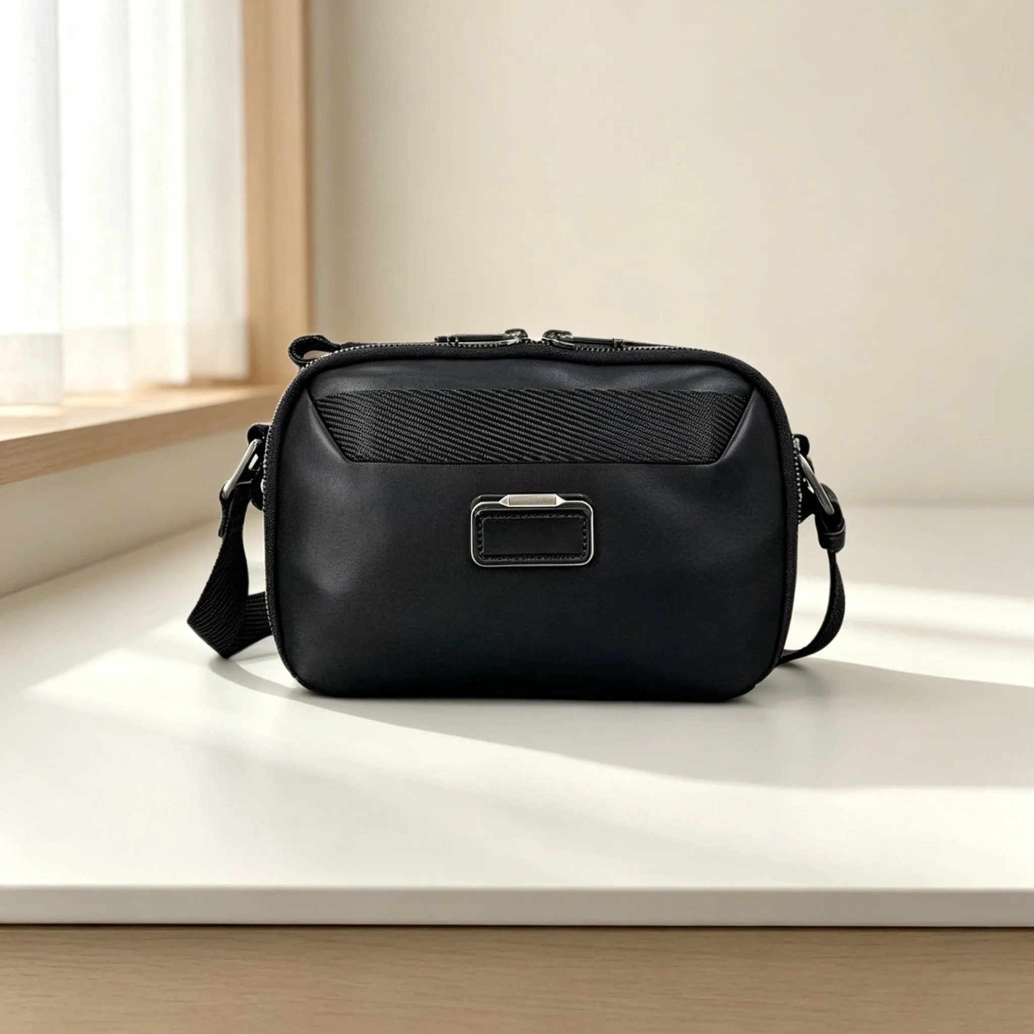 Men's Casual Leather Crossbody Bag, Stylish Business Single Shoulder Handbag