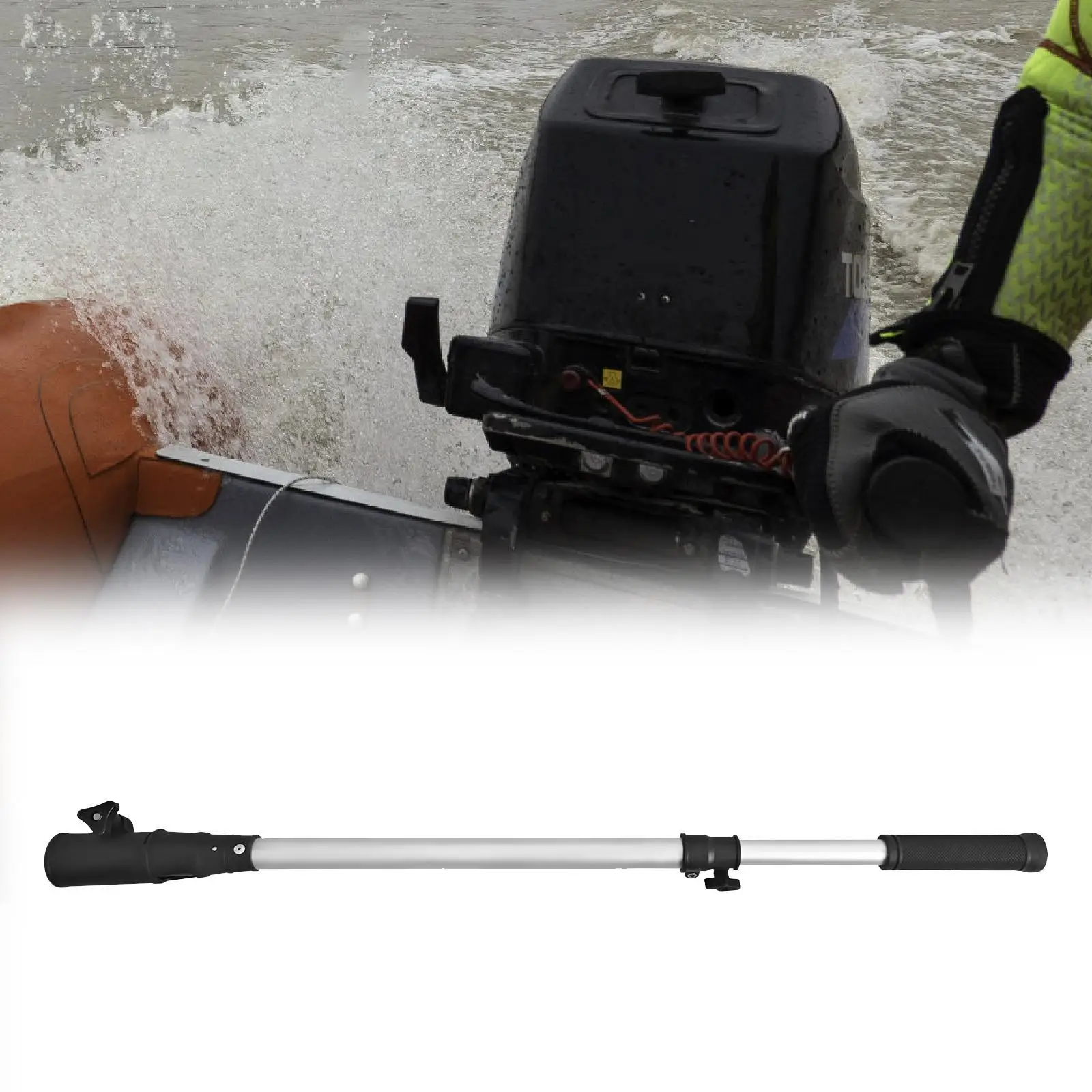 

Tiller Handle Extension for Outboard Telescopic Type Replace High Performance Easy to Install Extends from 26.38" to 38.58"