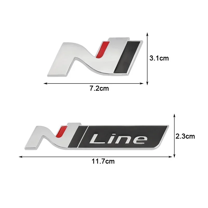Car Sticker N Line Nline Front Hood Grille Emblem Badge Decals For Hyundai I20 I30 Kona Tucson Sonata Elantra Veloster view 2