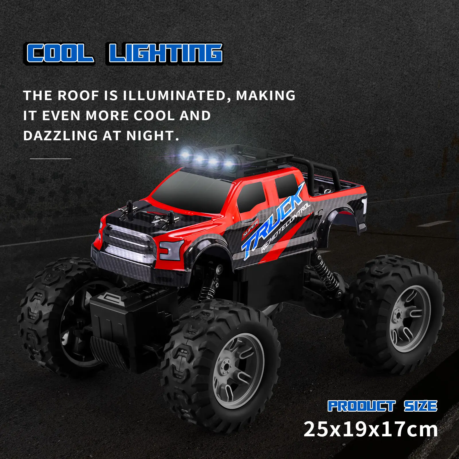 JJRC Q178 RC Off Road Monster Truck 2.4GHz 4WD RC 1:16 Climbing Car Intelligent All Terrain Climbing LED Headlight Toys Gifts