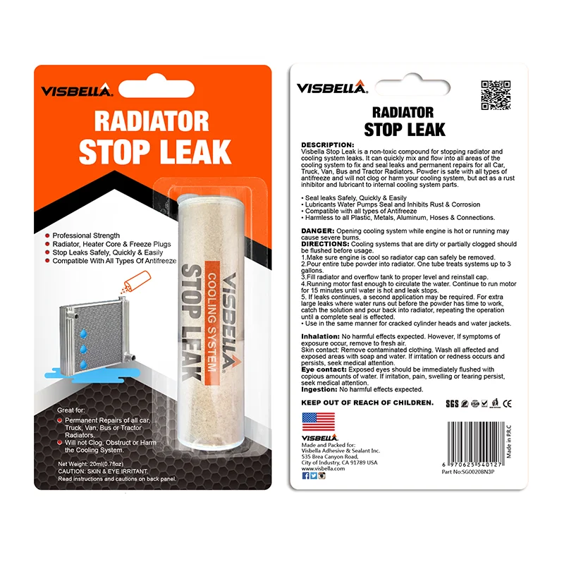 Visbella 20G Auto Koelsysteem Sealer Radiator Stop Lek Poeder Auto Radiator Water Lek Stop Poeder