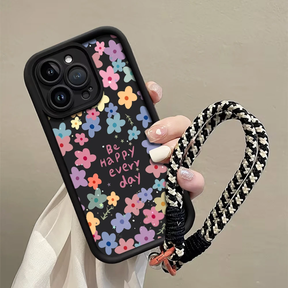 Macaron Blumenmuster Riemen-Handyhülle für Samsung Galaxy Note 20 Ultra S25 S26 S24 Plus S24 S23 FE S23 S24 S25 Ultra Cover – Detail 1