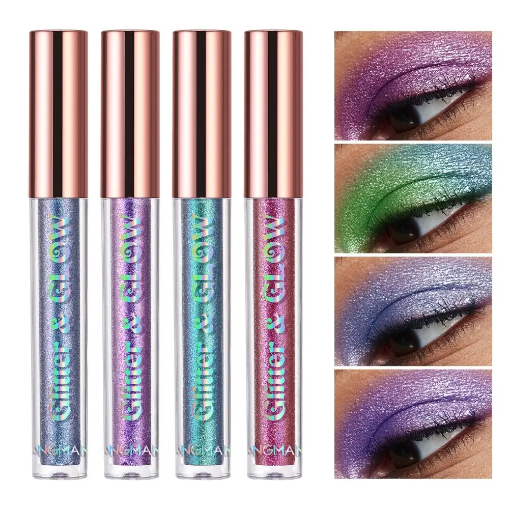 10 Colors Glitter Liquid Eyeshadow Long Lasting Cosmetic Diamond Pearlescent Eye Shadow Gradient Colorful Metallic Women