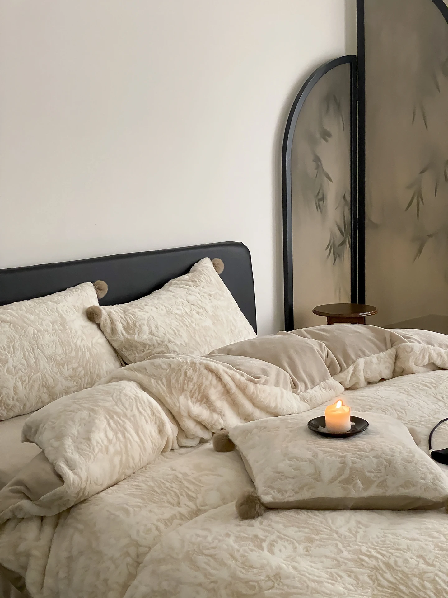 Retro Luxury Carved Rabbit Fur Milk Velvet Four-Piece Bedding Set Warm Thick Bedding Cover Duvet Cover Bedding Sheets