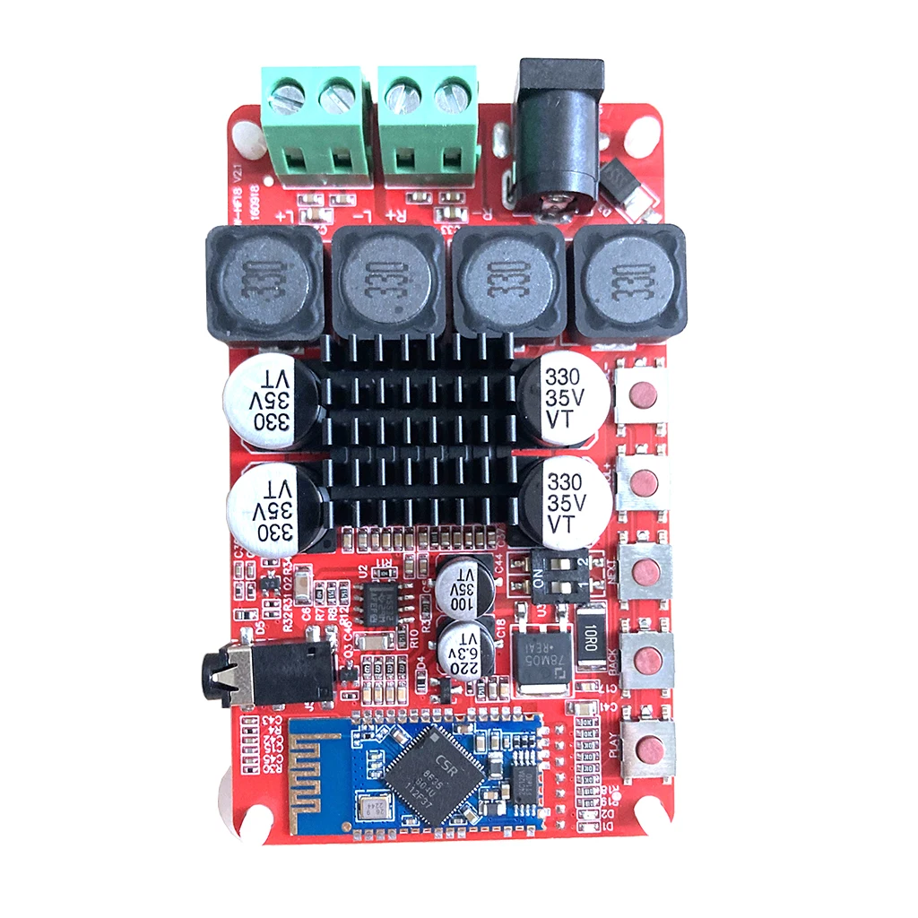 New TDA7492P+Case 50W+50W Digital Amplifier Board CSP8635 Bluetooth 4.0 Chip BT Audio Receiver Amplifier Module transparent Box