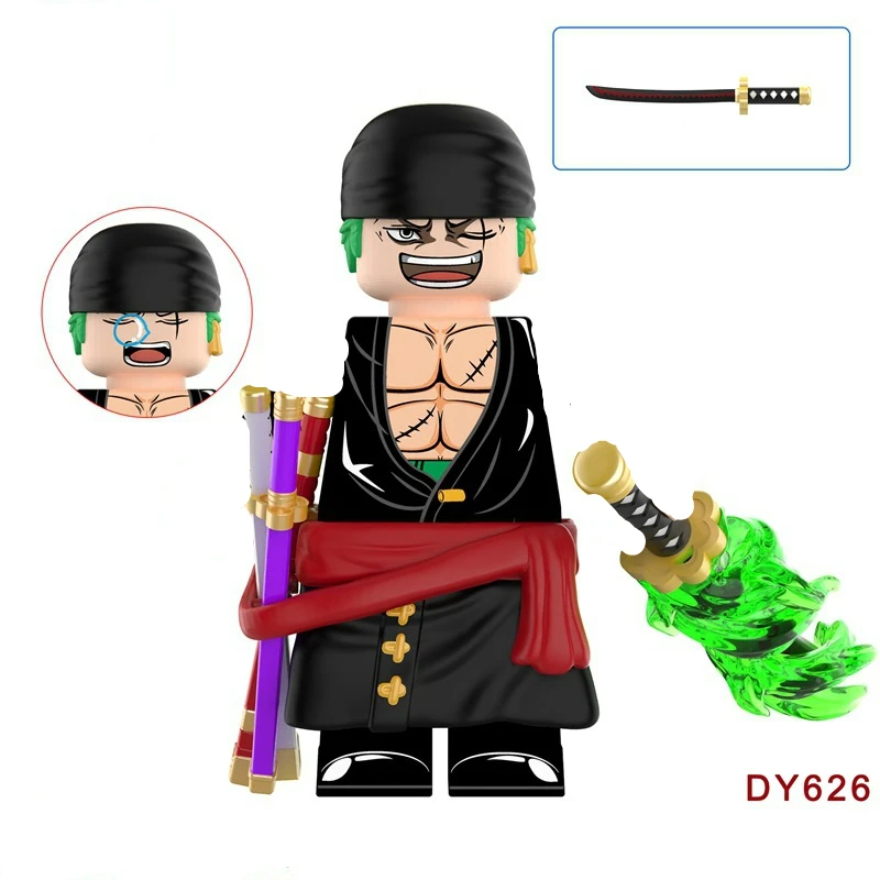 Santōryū Zoro Sandai Kitetsu Enma Shusui Wado Ichimonji Sabo Anime Figs Bricks Dolls Mini Action Toy Figure Assembling Toys Gift