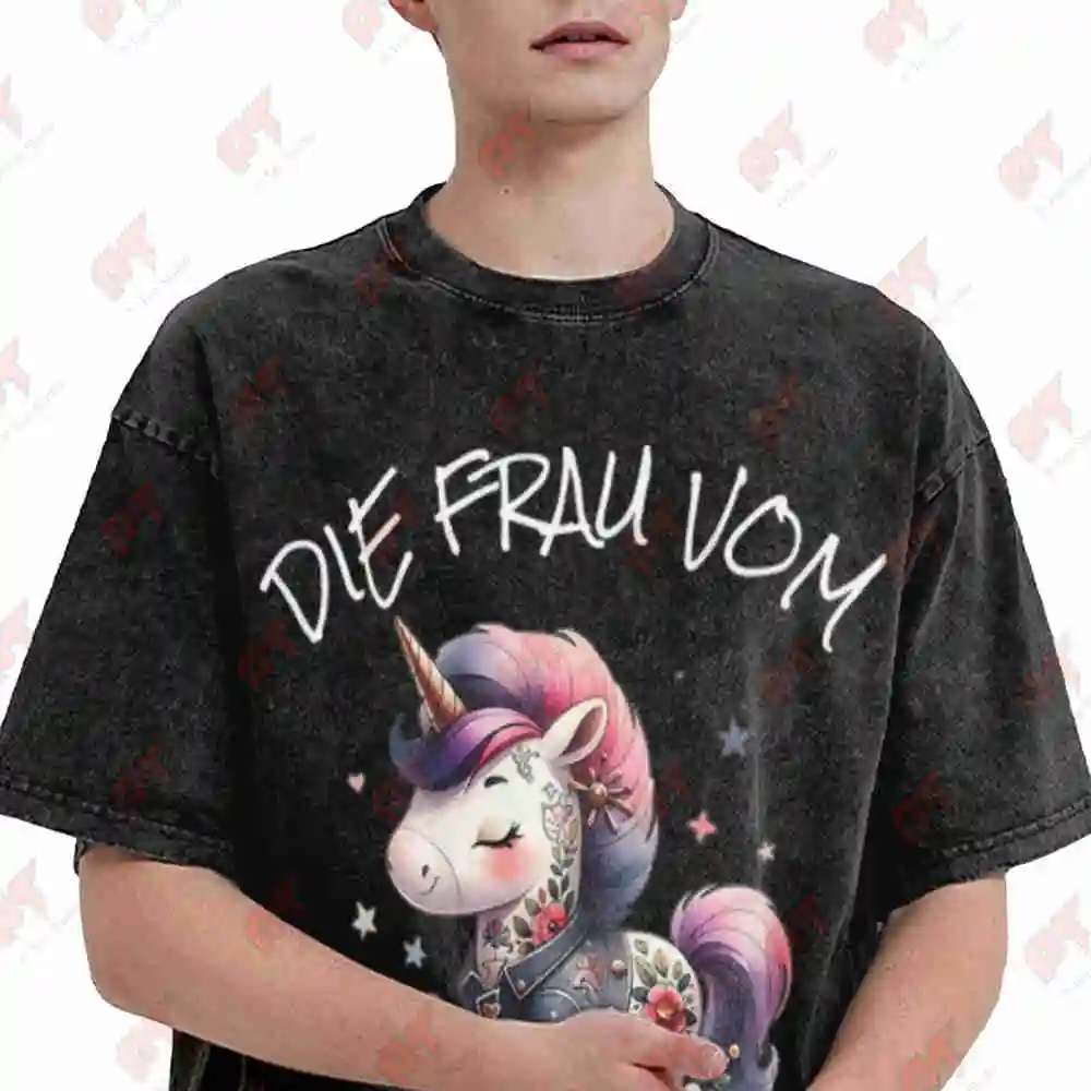 Die Frau Vom Bosen Alten Mann German Vintage Washed Tee Pure Cotton T-Shirt