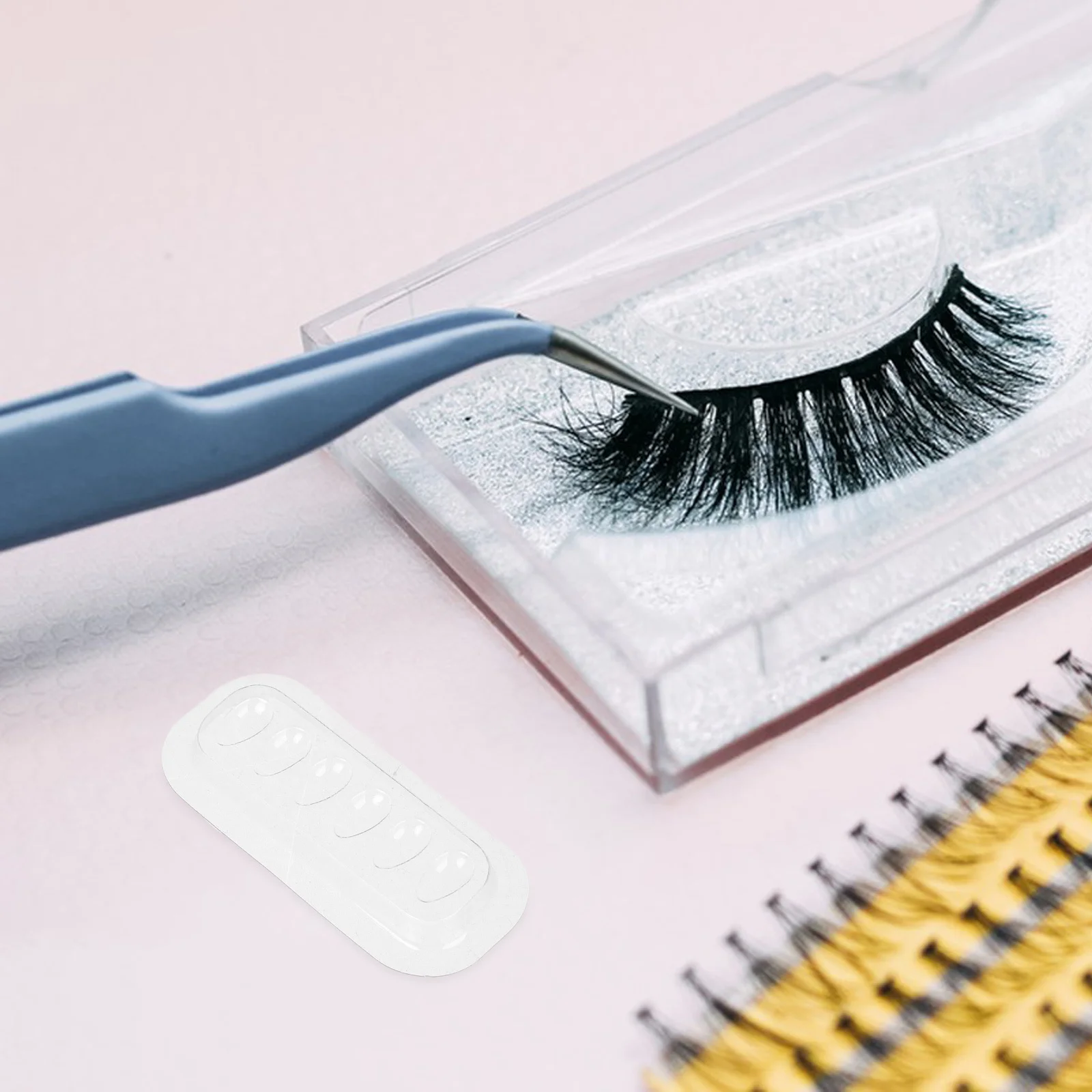 100 pçs lash extensão cola titular bandejas de plástico paletes de cílios postiços para maquiagem artista ferramentas lash cola copo copos de plástico cílios
