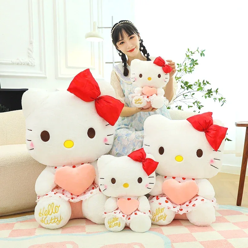 Sanrio หมอนตุ๊กตาลูกแมวลายการ์ตูนตุ๊กตานกฮูกขนาดใหญ่น่ารัก, หมอนตุ๊กตาสำหรับตกแต่งบ้านของขวัญวันเกิดสำหรับเด็ก