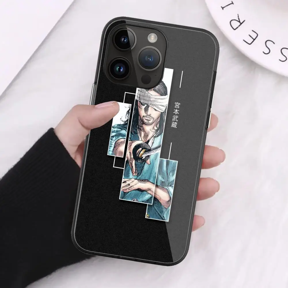 Vagabond Phone Case For iPhone 15 Pro Max14 13 12 Mini 11 XR XS 8 7 Plus Black Art Glass Cases