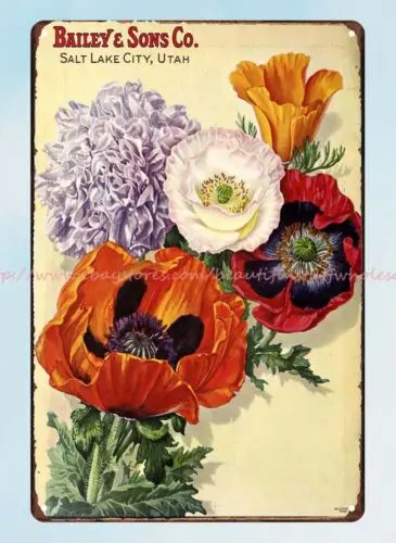 Oriental peony California Poppies flower seeds catalog Bailey and Sons 1931