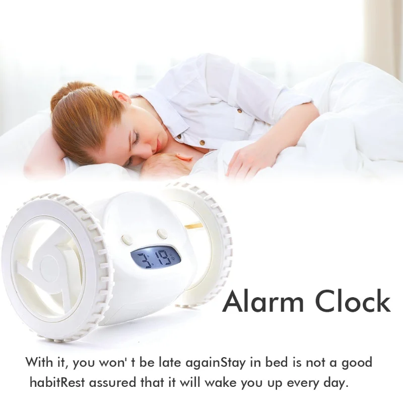 C9 Running Alarm Clock Alarm Clock On Wheels Extra For Heavy Sleeper Robot Clockie Rolling Moving Jumping For Adult Kid Bedroom