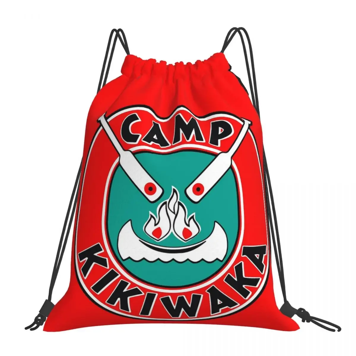 Camp Kikiwaka - Bunk'd - Рюкзаки с красным фоном, сумки на шнурке, карманная сумка для хранения, сумка для книг для школы путешествий