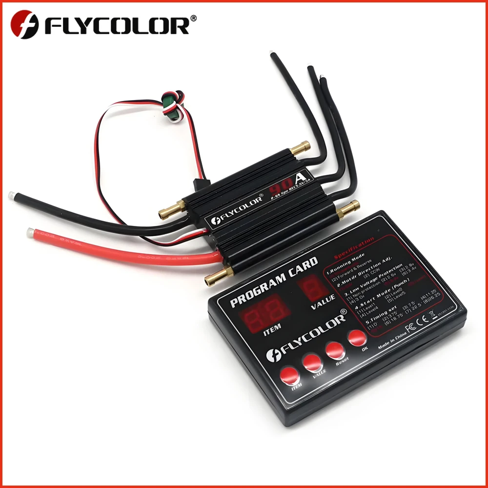 

Flycolor 50A 70A 90A 120A 150A 2-6S Waterproof Brushless ESC Speed Controller 5.5V/5A BEC Programme Card