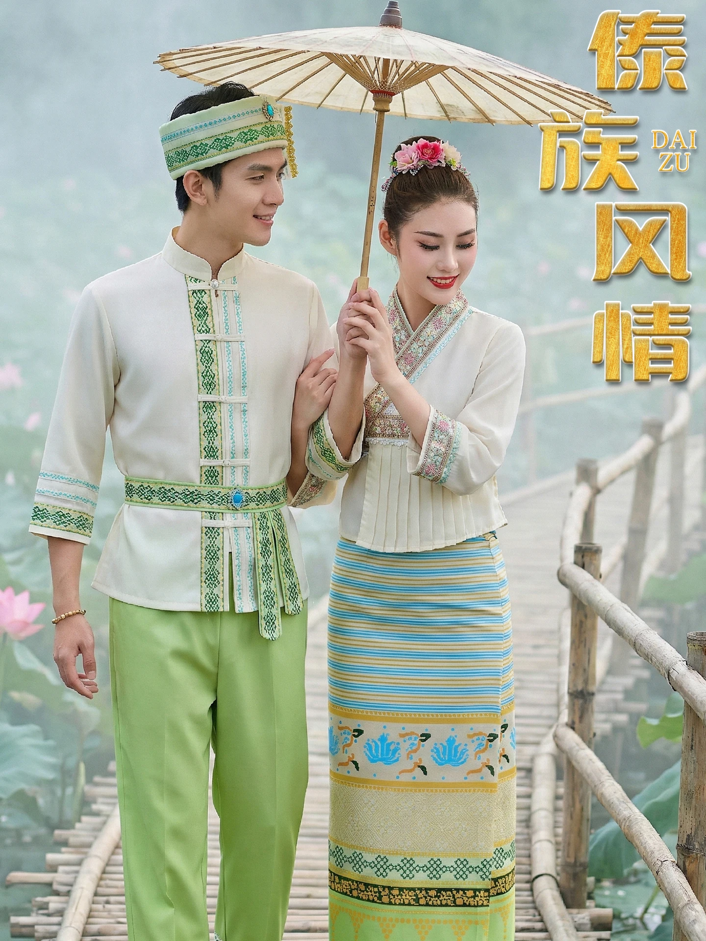 

Adult Men Women Yunnan Dai Ethnic Clothing West Double Bay Area National Outfits Performance Costumes Unique Sle Faion