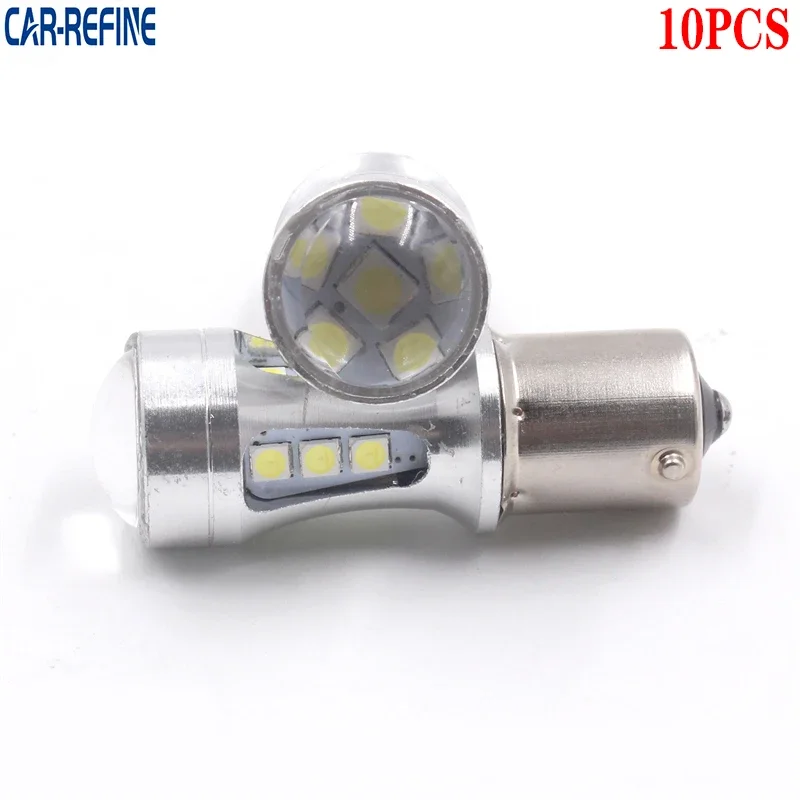 10Pcs P21W Led BAU15S BA15S Signal Lamp White 1200Lm 3156 Car LED Bulb Turn Signal 1156 1157 T20 W16W T15 W21/5W 7443 W21W 7440