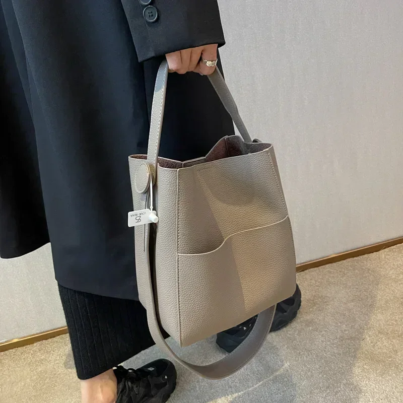 Bucket Shoulder Side Bags for Women 2024 Female Designers Trend Small Leather Crossbody Bag for Women Purses and Handbags