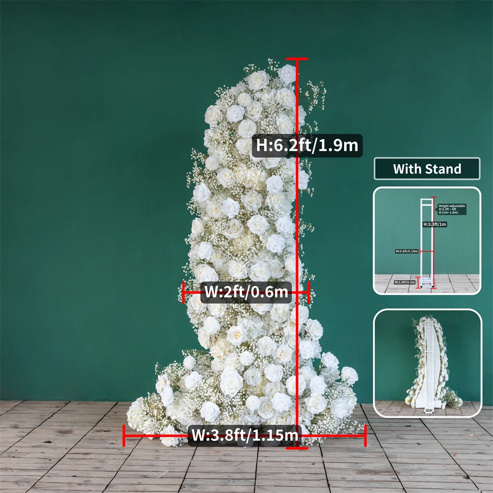 Imagem -03 - Artificial Baby Breath Rose Flower Arrangement Floral Runner Stand Casamento Backdrop Decoração Birthday Party Event Decoração