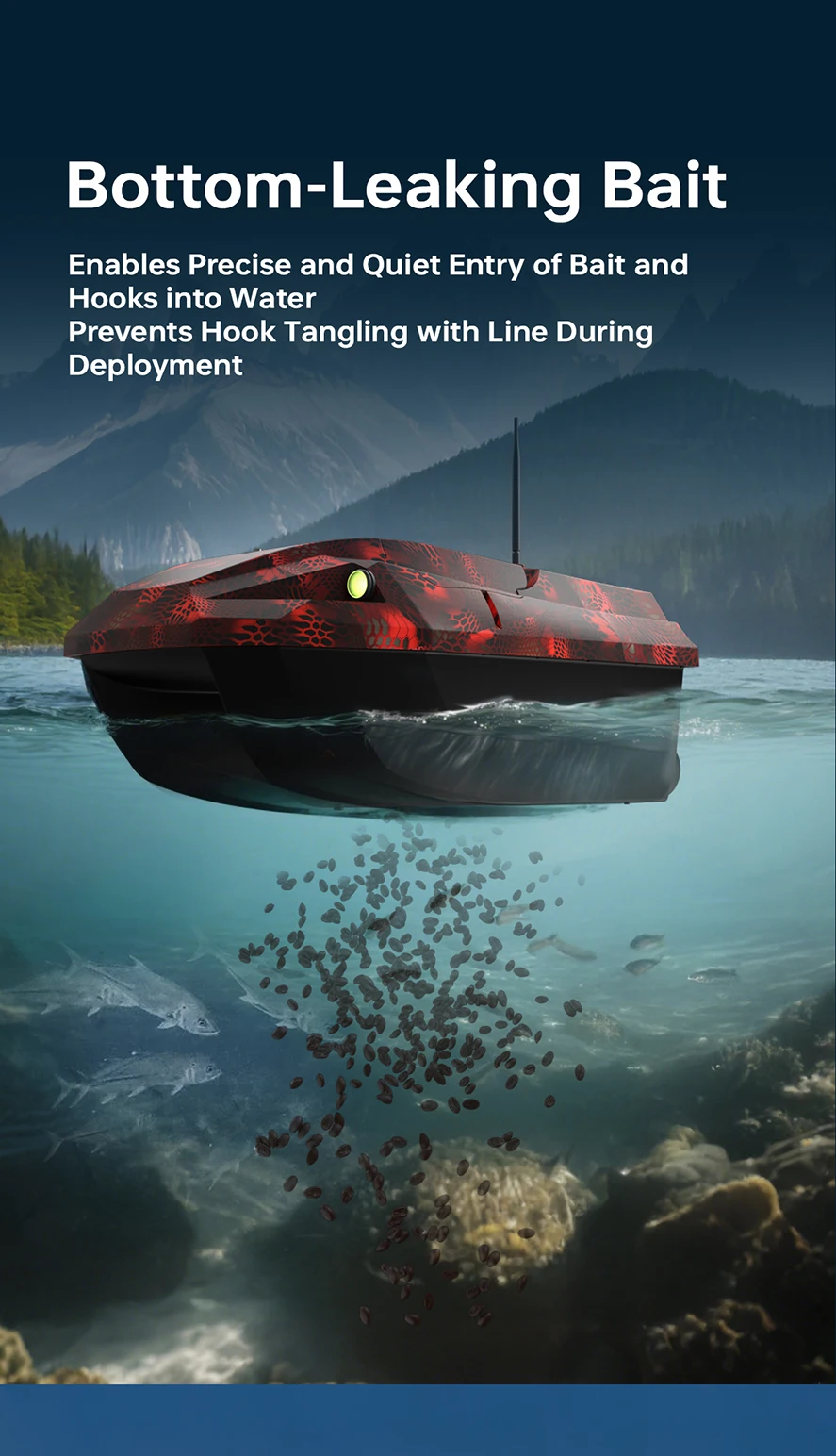 D50E GPS-Köderboot 15600 MAH*2, mit Sonarsonde – Wassertiefe und Temperatur, GPS + Beidou Dual-Positionierungssystem Angelboot – Detail 7