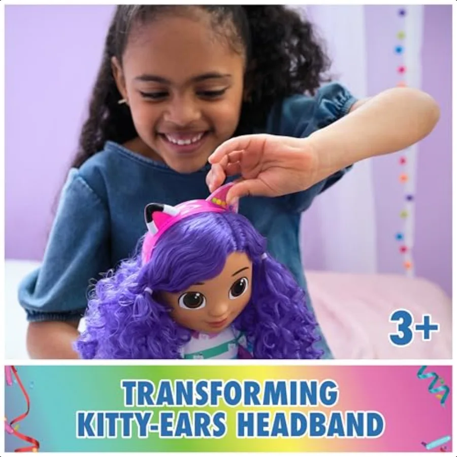 Gabby's Dollhouse Sing Celebrate Gabby Girl Doll 13Inches Tall with Sound Effects Reversible Cat Ears Toys for Girls Boys Ages