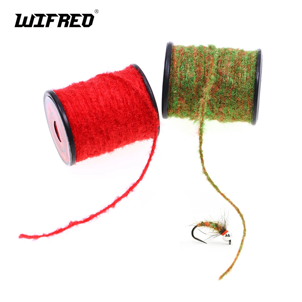 Wifreo 6M/Spool Buggy Nymphengarn Nymphenkörper Nassfliegen Streamer Köder Bindematerial Fliegenfischen Tackle Oliv-Orange Rot