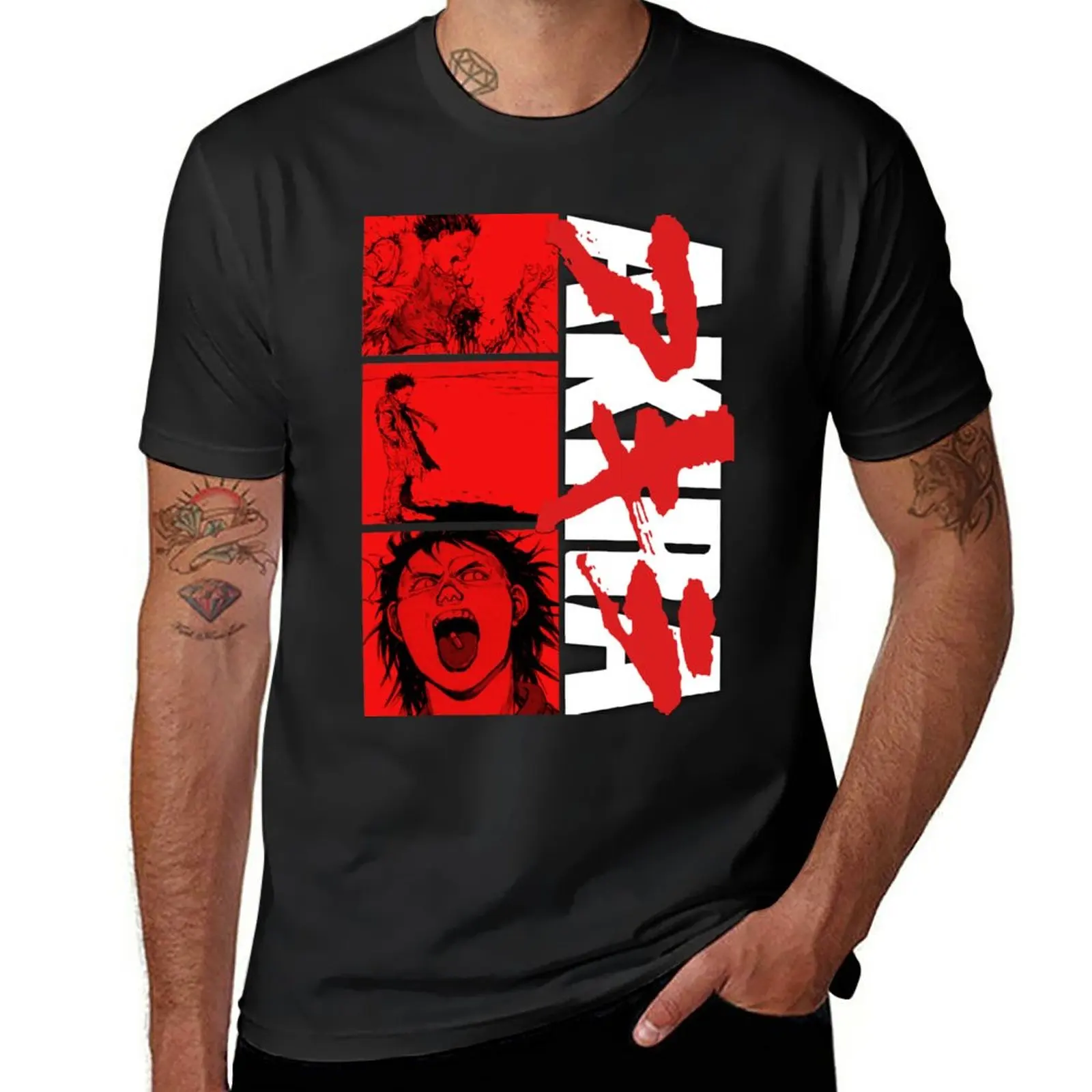 

New AKIRA Classic Tetsuo Shima Red T-Shirt quick drying t-shirt Short sleeve plain t shirts men