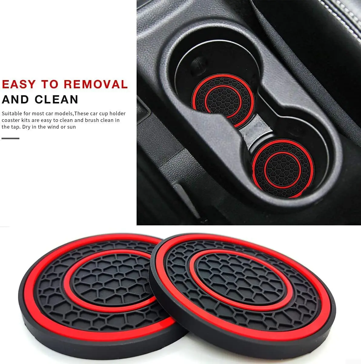 2 stücke Nicht-slip Auto Wasser Tasse Pad Für Tesla Und SUV Limousine Gummi Matte Für Flasche Halter Coaster auto Innen Anti-skid Tasse Halter – Detail 8
