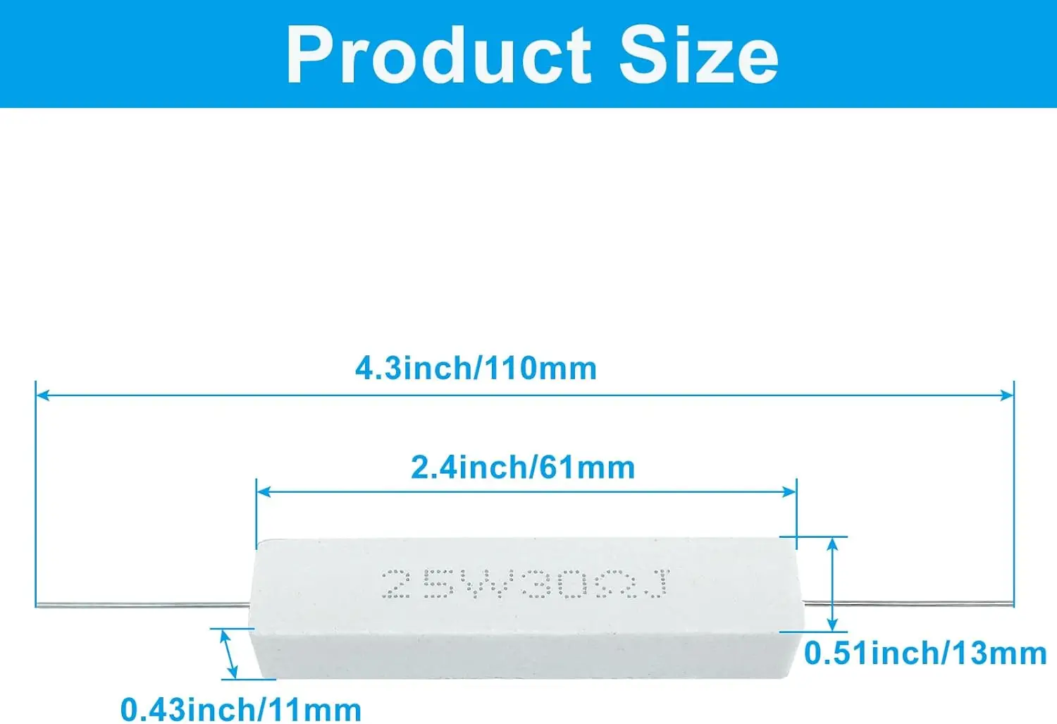 5PCS 25w 30Ohm 5% Ceramic Cement Resistor Wire Wound Power Resistor Assortment Used in Computer TV Set Apparatus