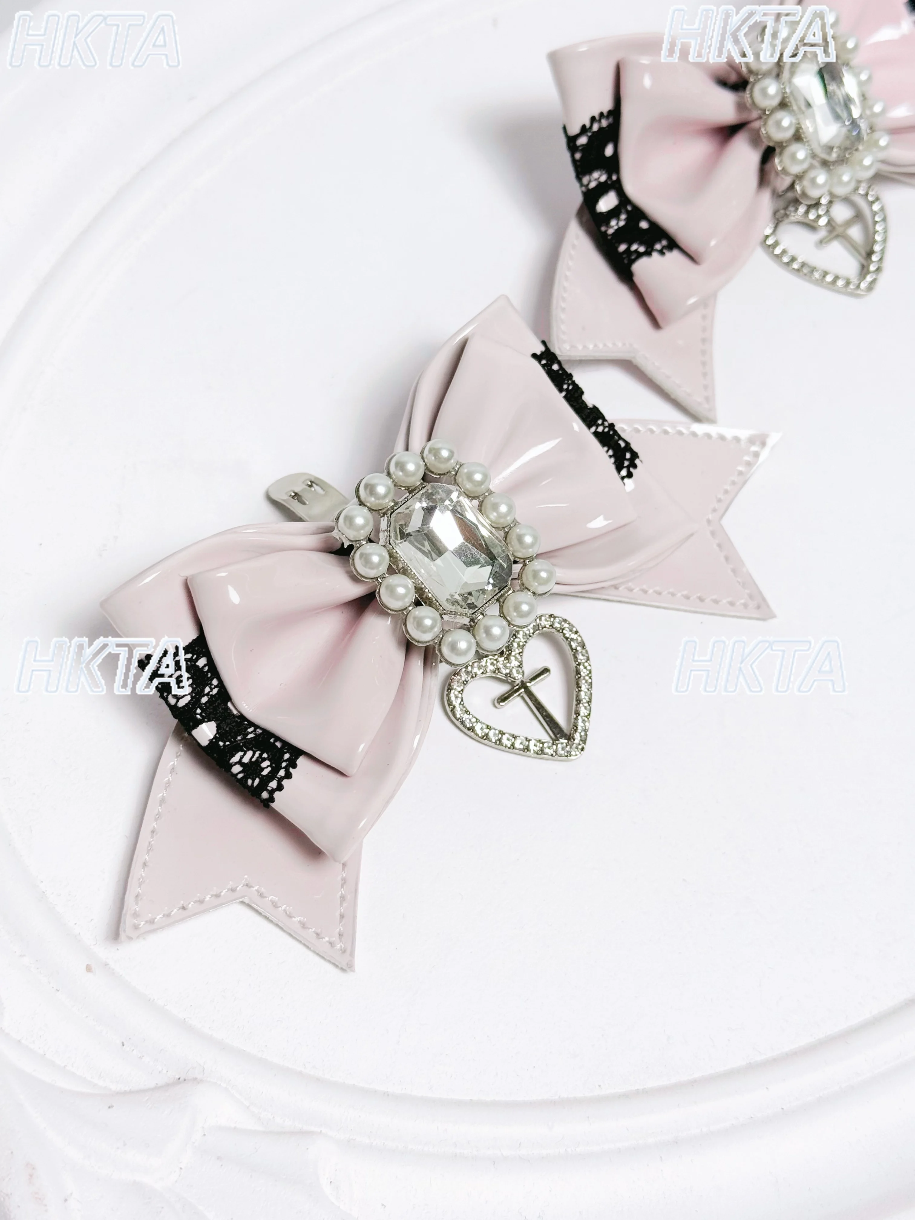 日本の靴クリップスウィートマイン量産秋ローファーパールリボンラインストーン手作り靴装飾DIYアクセサリー