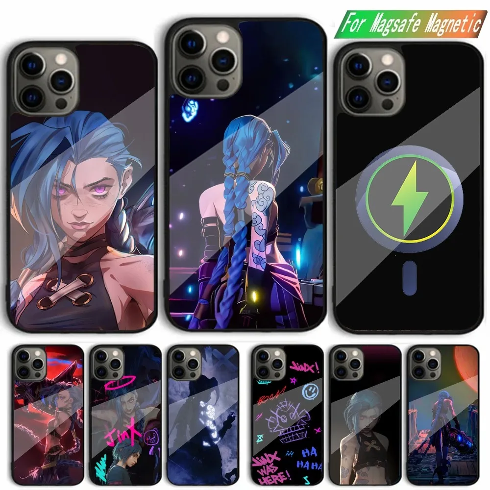 League Of Legends L-LOL Jinx Phone Case For iPhone 15,14,13,12,11,Plus,Pro,Max Mini Magsafe Magnetic Wireless Charging