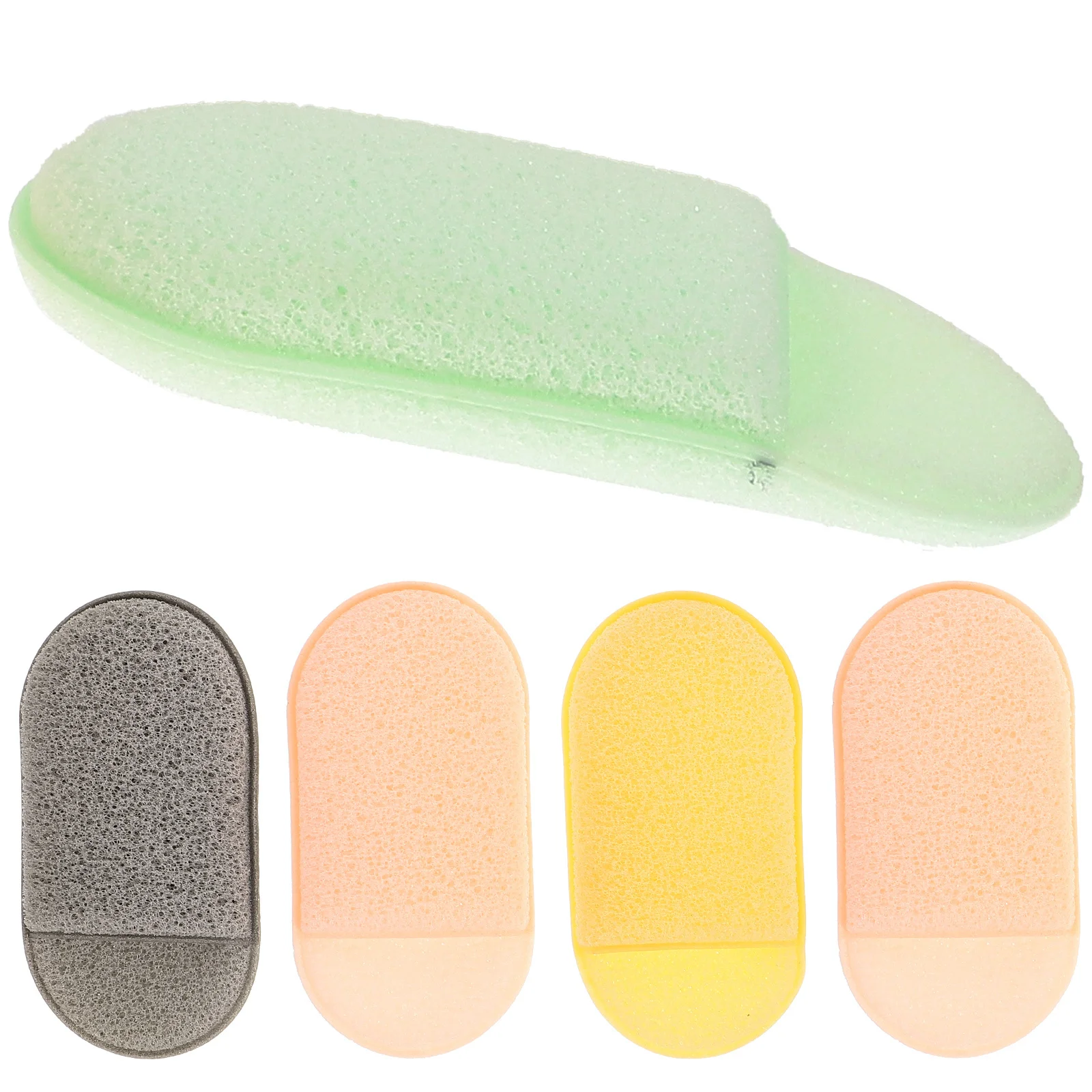 5 個のフェイシャルスポンジメイクアップスポンジクレンジング角質除去洗顔用再利用可能なソフトポータブル美容ツール家庭旅行用