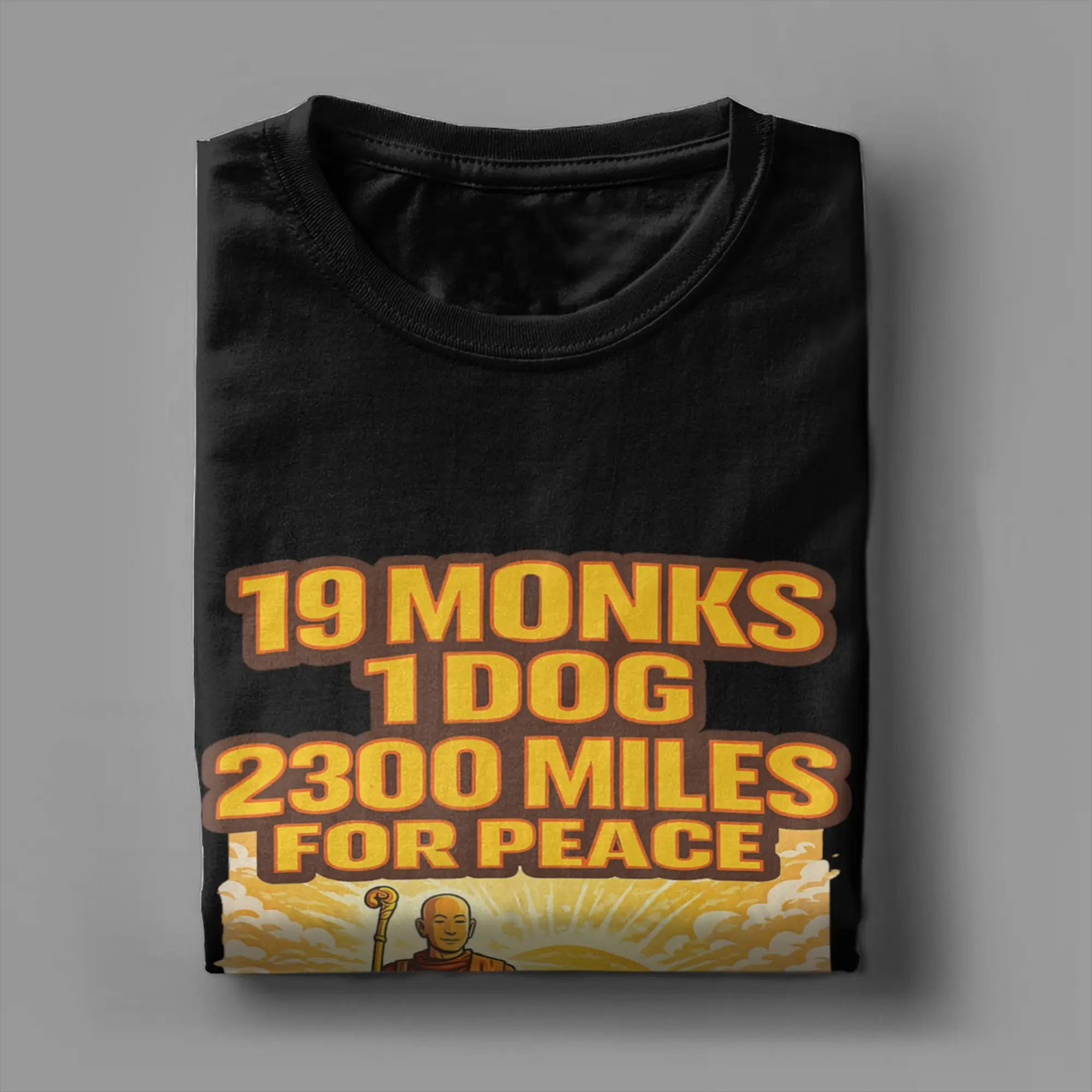 Harajuku T Shirt Summer Walk For Peace Buddhist Monks Inspirational Journey  Popular T Shirts  100 Cotton Tshirt for Men Y2K Top