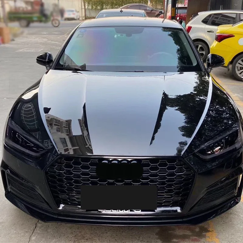 Front Bumper Grille For Audi A5 B9 2017-2019 S5 RS5 Style Gloss Black Racing Upper Grill Quattro Honeycomb Mesh Car Accessories