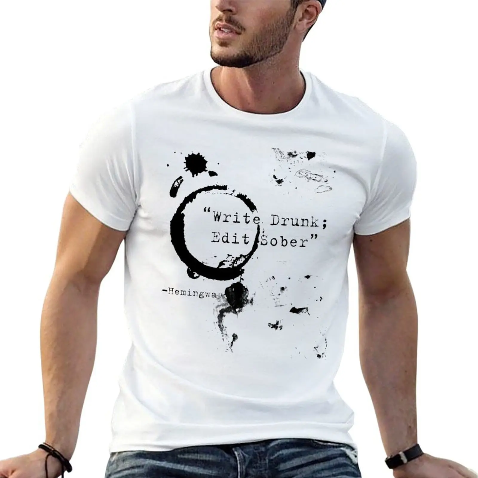 

Hemingway Writer's Quote T-Shirt anime tshirt cotton t shirt pack T-Shirt