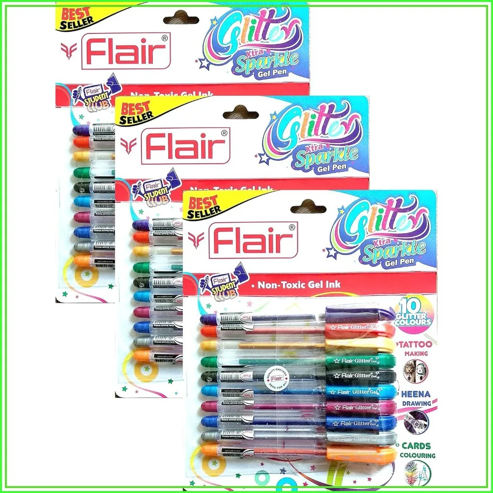 

10 Colors Glitter Gel Pens Set, Sparkle Gel Pen for Art & Craft, 3 Pack