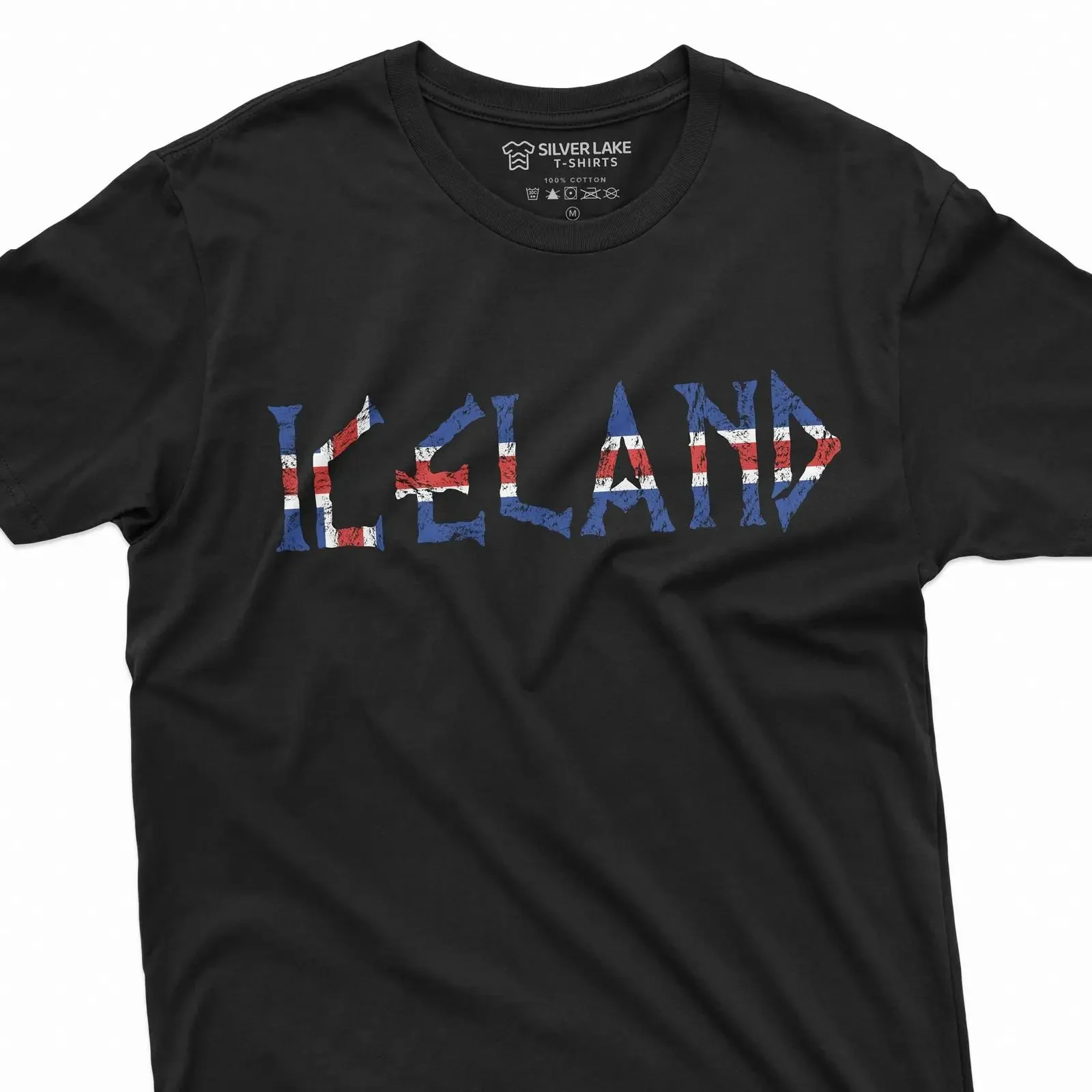 Iceland Patriotic T Shirt National Flag Print Icelandic s for Friend Birthday Christmas Casual Cotton vintage Washed Stylish