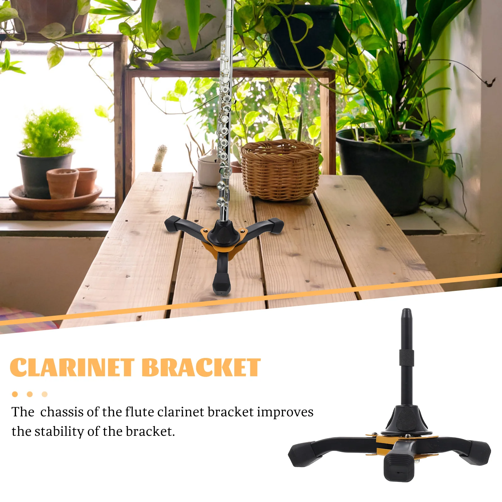 

Flute Stand Clarinet Holder Brackets Floor Musical Instrument Display Portable Mini Tripod
