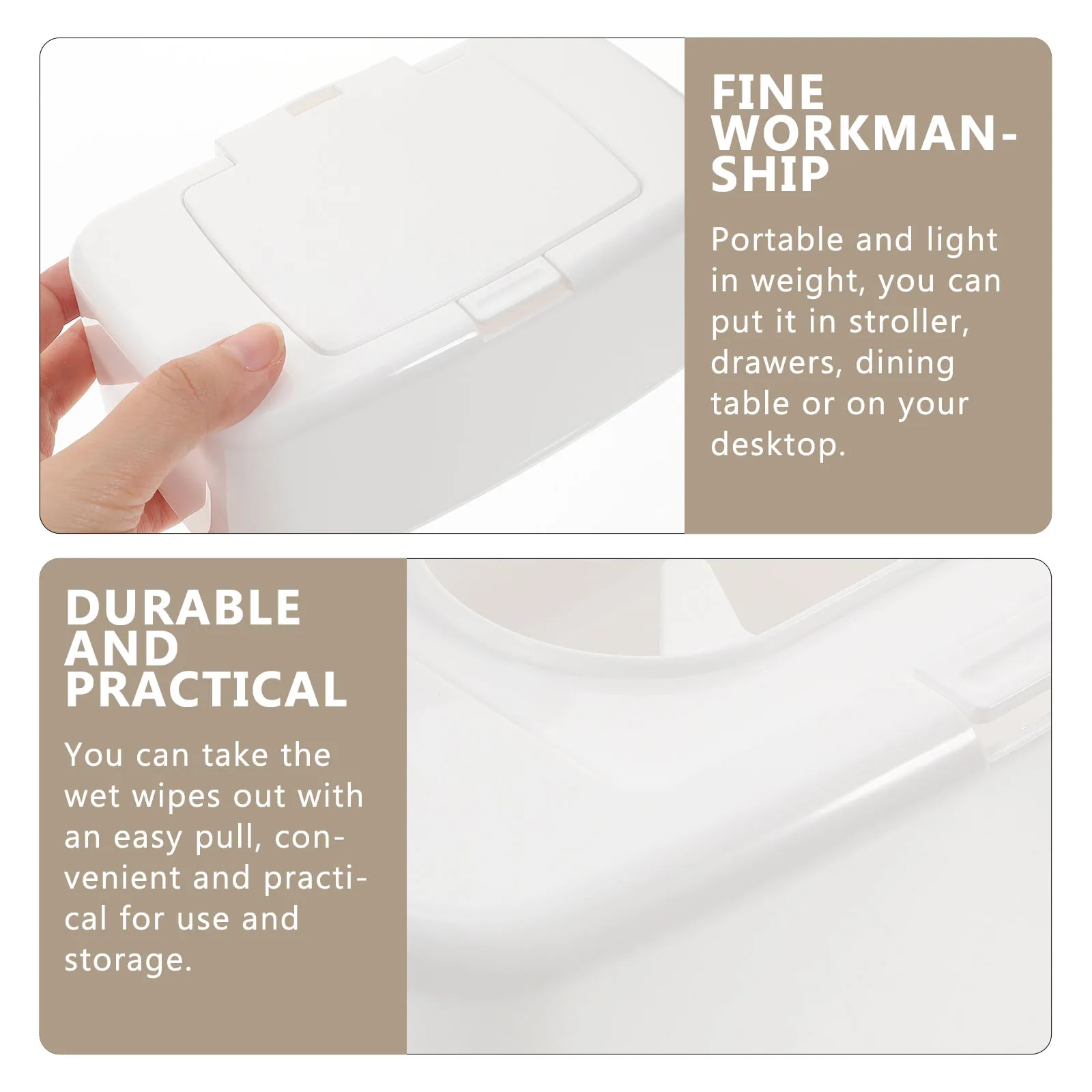 

Portable Wet Wipes Dispenser Travel Case Refillable Container Simple Design Lightweight Storage Box Home Outdoor Use