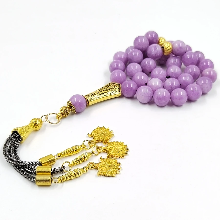 Natural Purple Agate Tasbih 33 66 99 Beads Gift Eid Al-Fitr Rosary Muslim Bracelet Islam Rosary