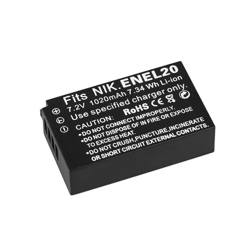 EN-EL20 Kamera-Akku, Ladegerät für Nikon-Kamera EL22 P950 P1000 J1 J2 J3 S1 A Digitalkamera 7,2 V 1020 mAh